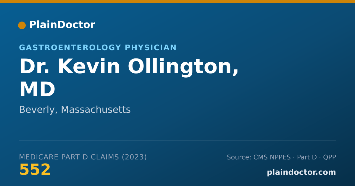 Shareable card for Kevin Ollington, MD - Gastroenterology Physician, Beverly, MA