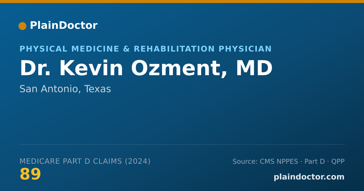 Shareable card for Kevin Ozment, MD - Physical Medicine & Rehabilitation Physician, San Antonio, TX
