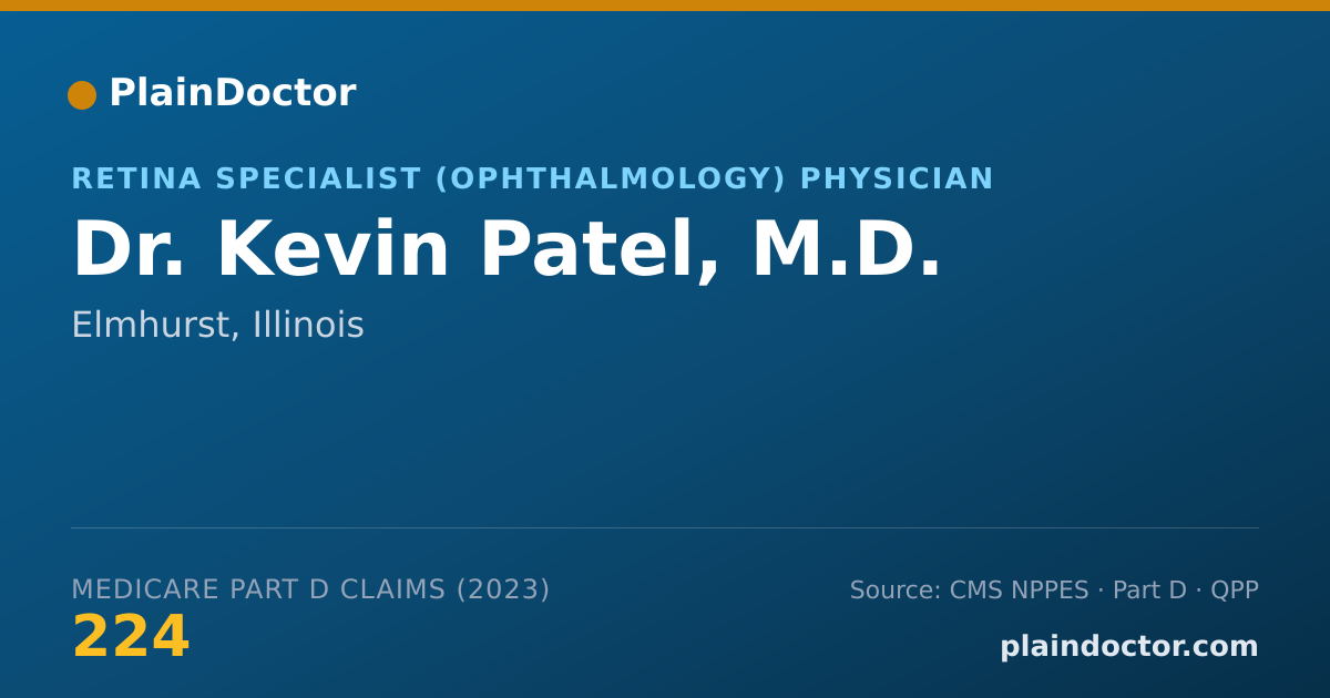 Shareable card for Kevin Patel, M.D. - Retina Specialist (Ophthalmology) Physician, Elmhurst, IL