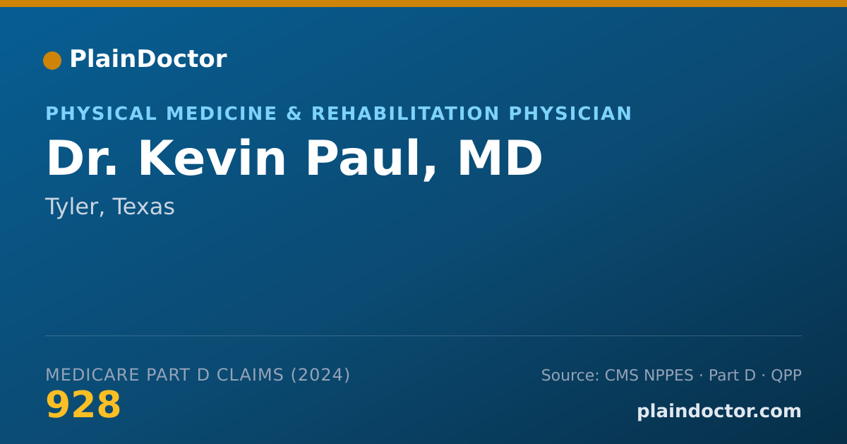 Shareable card for Kevin Paul, MD - Physical Medicine & Rehabilitation Physician, Tyler, TX
