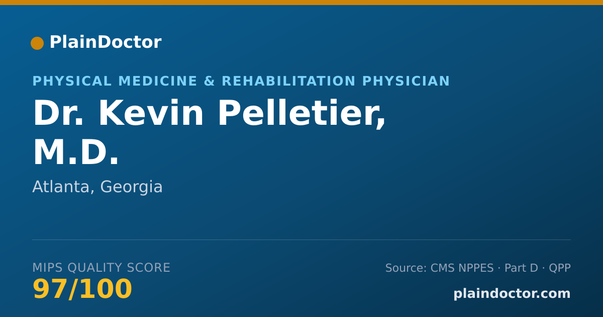 Shareable card for Kevin Pelletier, M.D. - Physical Medicine & Rehabilitation Physician, Atlanta, GA
