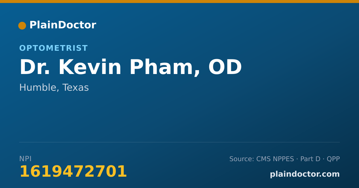 Shareable card for Kevin Pham, OD - Optometrist, Humble, TX