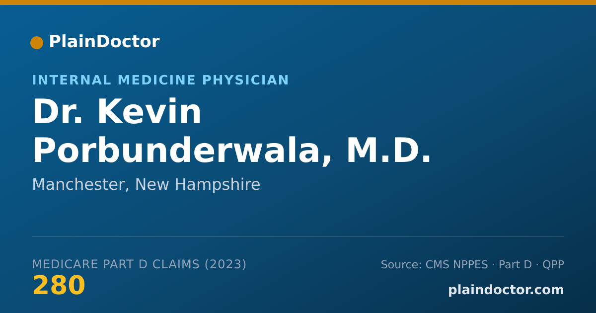 Shareable card for Kevin Porbunderwala, M.D. - Internal Medicine Physician, Manchester, NH