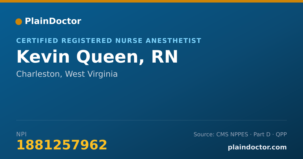 Shareable card for Kevin Queen, RN - Critical Care Medicine Registered Nurse, Charleston, WV