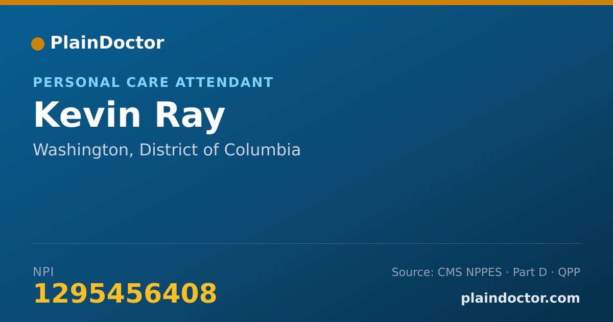 Shareable card for Kevin Ray - Personal Care Attendant, Washington, DC