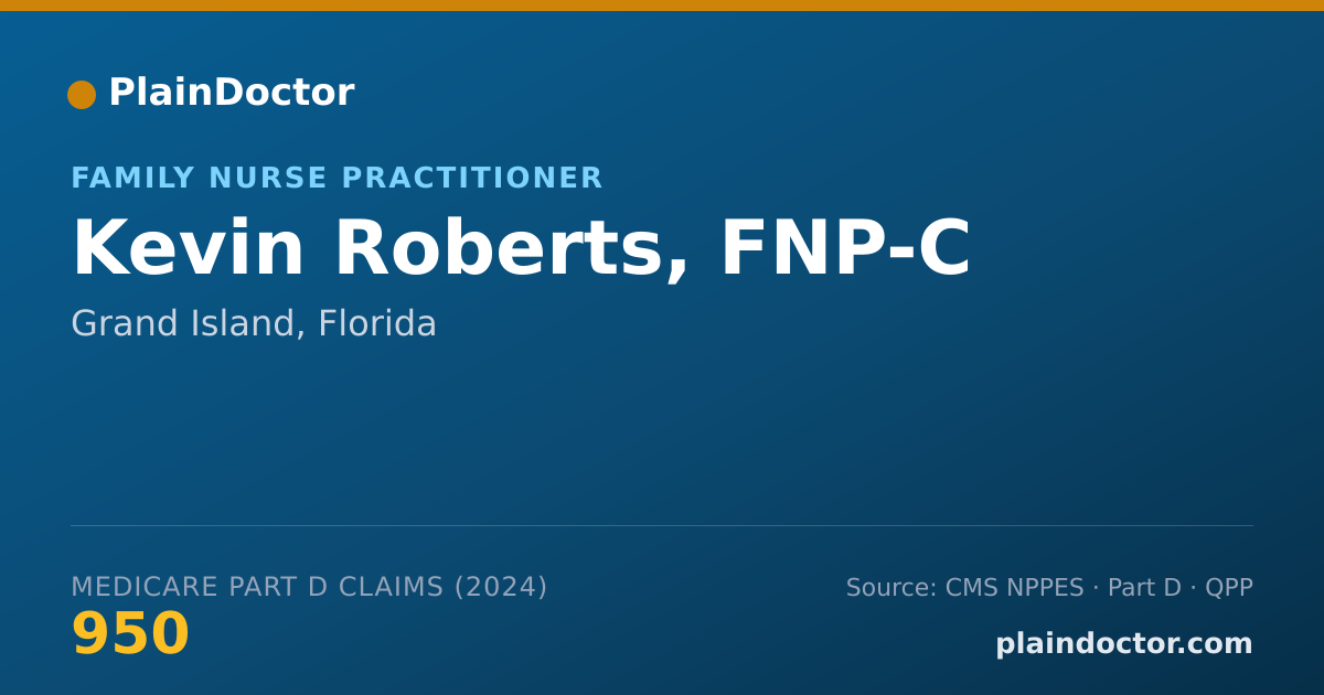 Shareable card for Kevin Roberts, FNP-C - Nurse Practitioner, Grand Island, FL