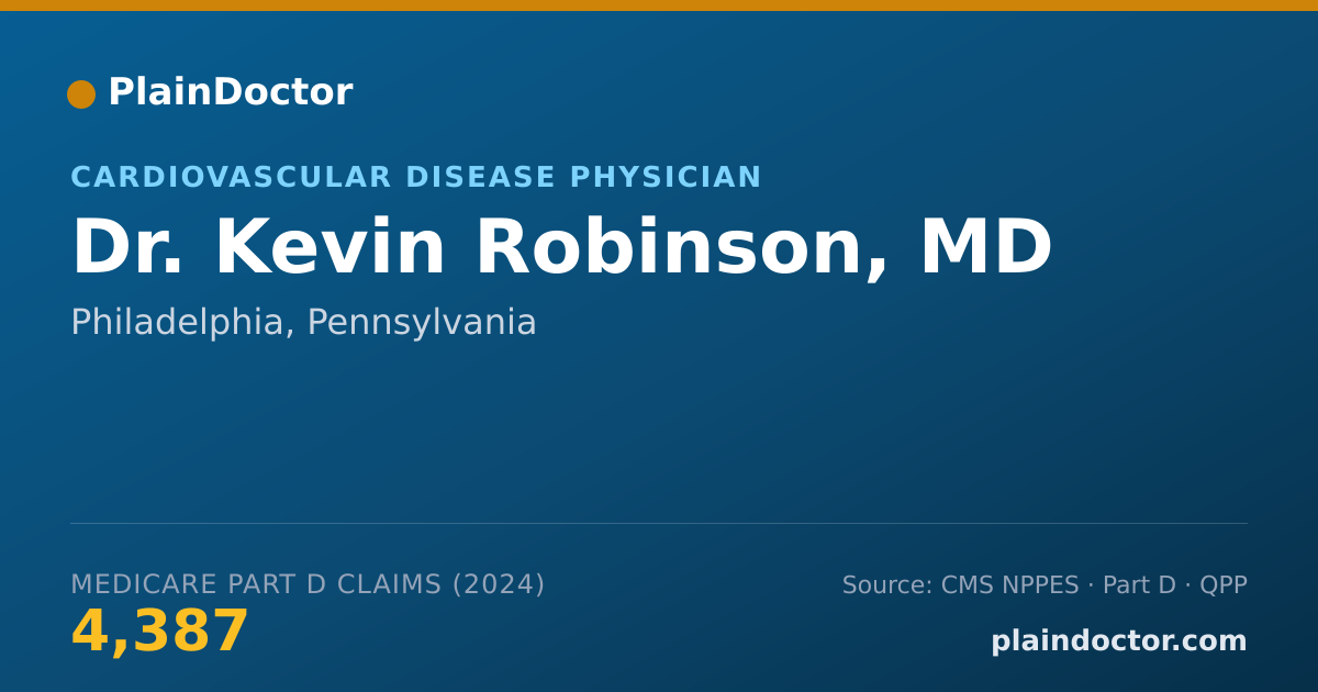 Shareable card for Kevin Robinson, MD - Cardiovascular Disease Physician, Philadelphia, PA