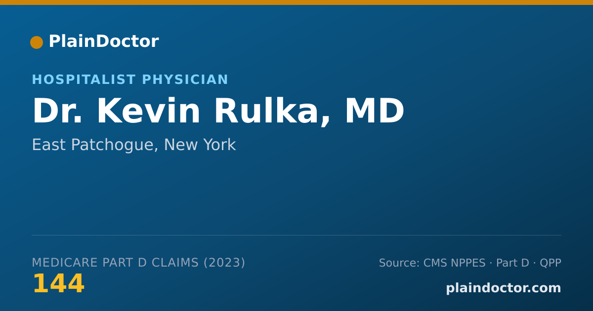 Shareable card for Kevin Rulka, MD - Hospitalist Physician, East Patchogue, NY