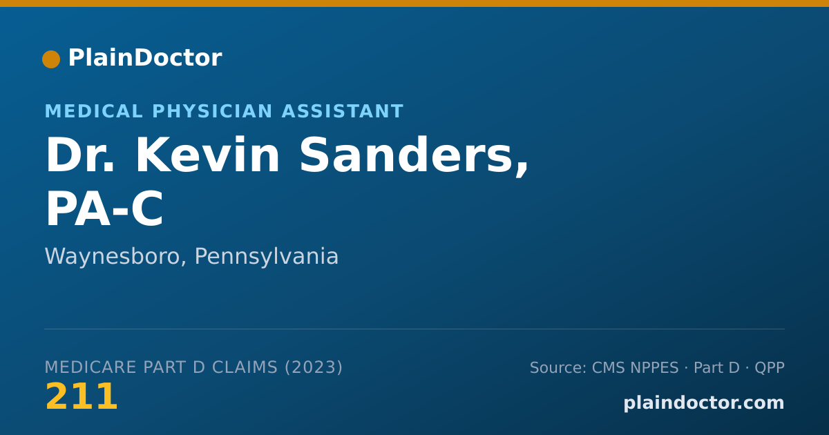 Shareable card for Kevin Sanders, PA-C - Medical Physician Assistant, Waynesboro, PA