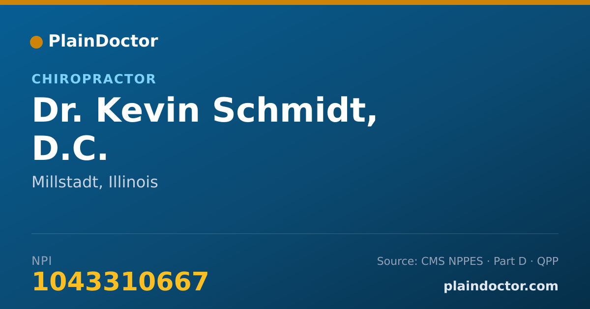 Shareable card for Kevin Schmidt, D.C. - Chiropractor, Millstadt, IL