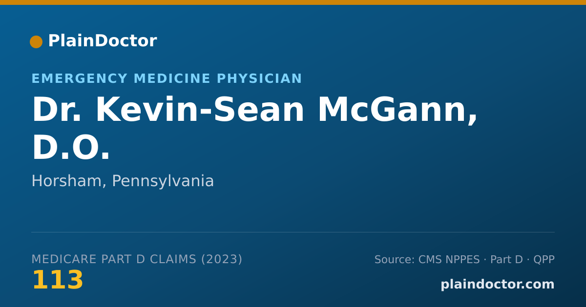 Shareable card for Kevin-Sean McGann, D.O. - Emergency Medicine Physician, Horsham, PA