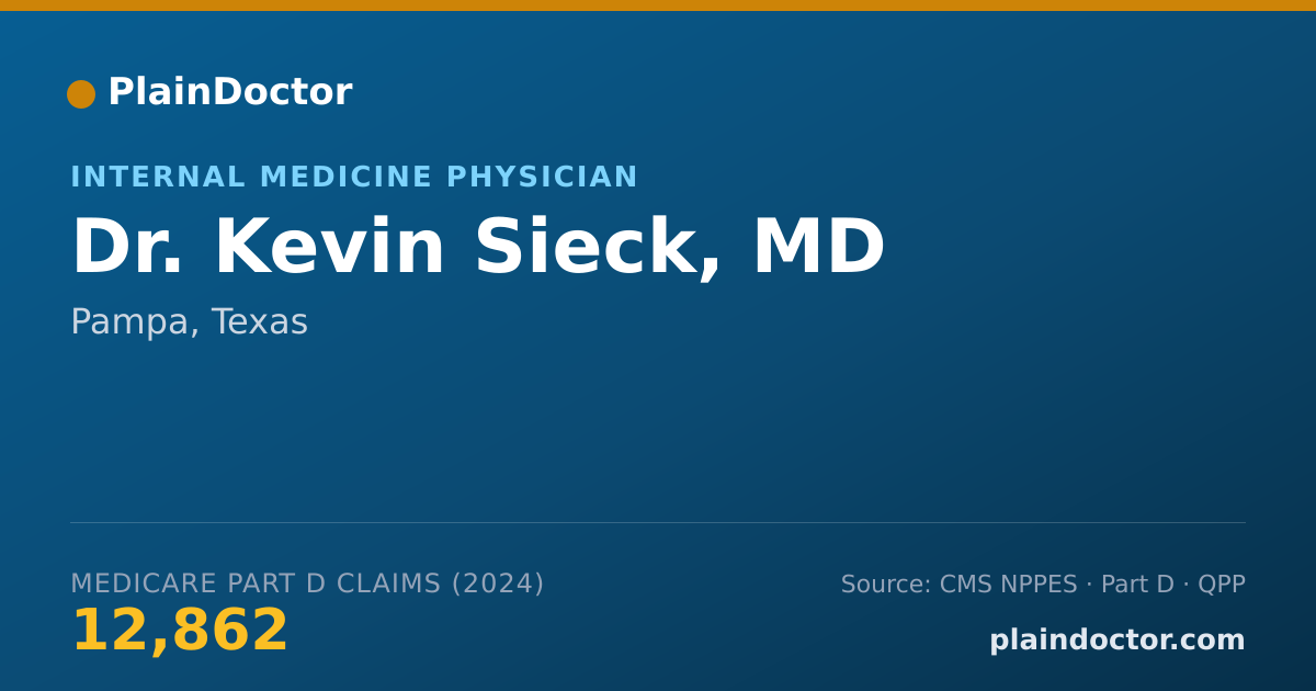 Shareable card for Kevin Sieck, MD - Internal Medicine Physician, Pampa, TX