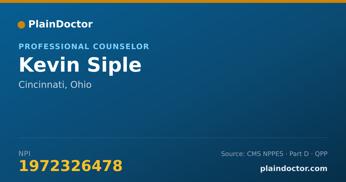 Shareable card for Kevin Siple - Professional Counselor, Cincinnati, OH
