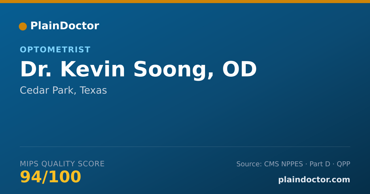 Shareable card for Kevin Soong, OD - Optometrist, Cedar Park, TX