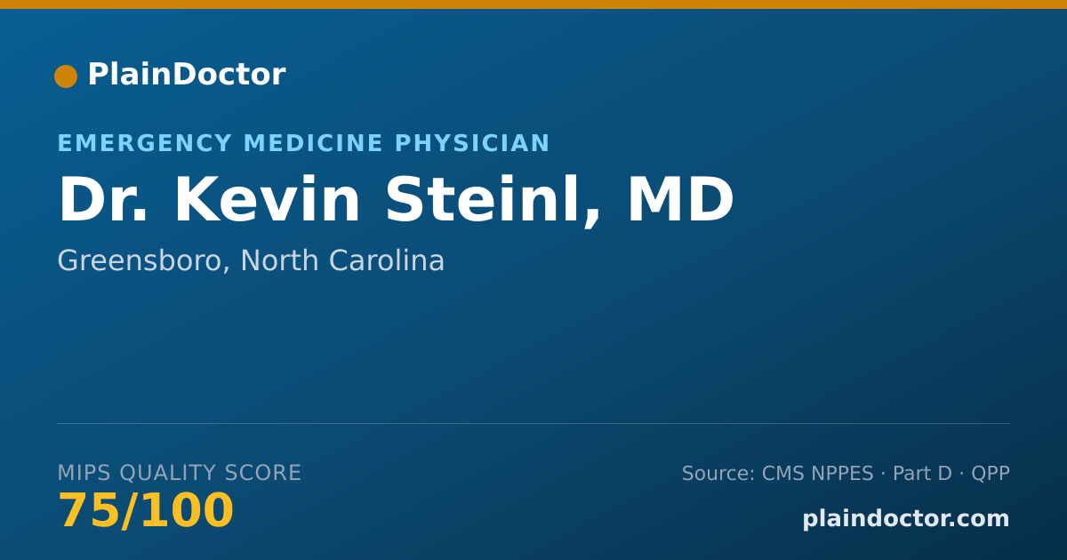 Shareable card for Kevin Steinl, MD - Emergency Medicine Physician, Greensboro, NC