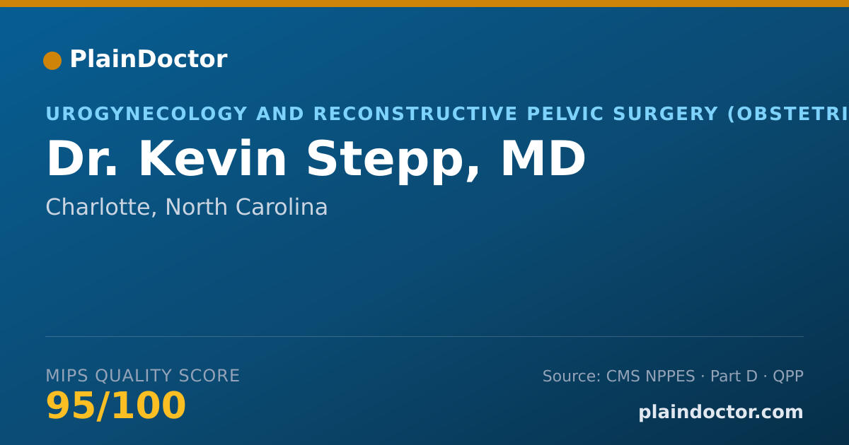 Shareable card for Kevin Stepp, MD - Urogynecology and Reconstructive Pelvic Surgery (Obstetrics & Gynecology) Physician, Charlotte, NC