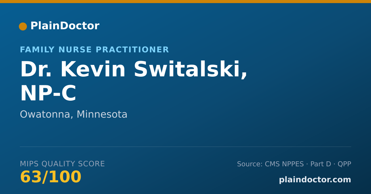 Shareable card for Kevin Switalski, NP-C - Family Nurse Practitioner, Owatonna, MN