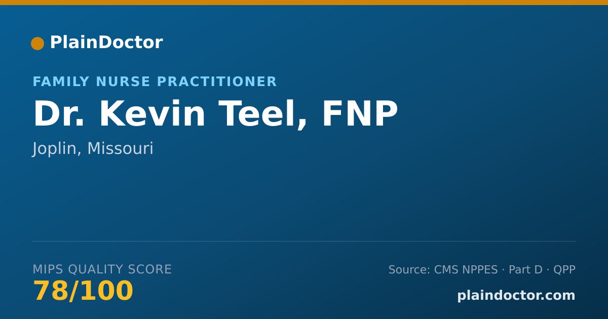 Shareable card for Kevin Teel, FNP - Family Nurse Practitioner, Joplin, MO