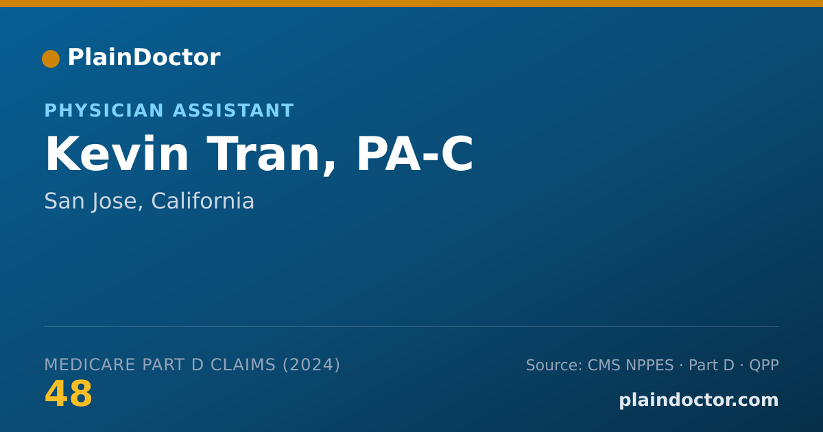 Shareable card for Kevin Tran, PA-C - Physician Assistant, San Jose, CA