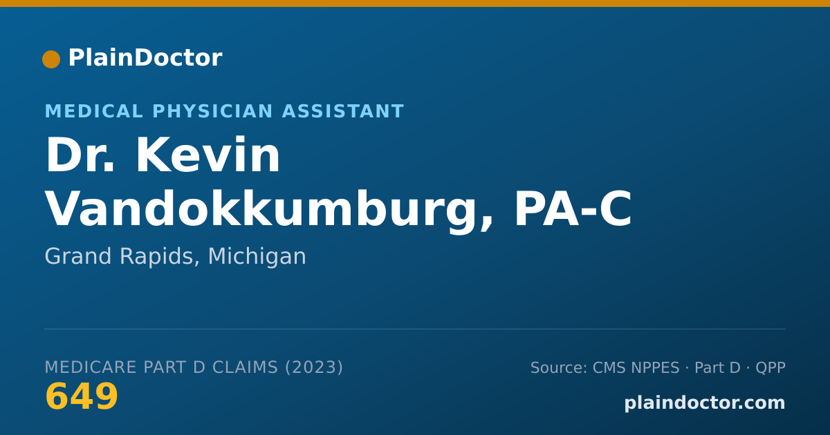 Shareable card for Kevin Vandokkumburg, PA-C - Medical Physician Assistant, Grand Rapids, MI