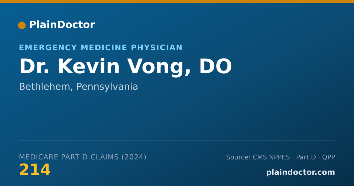Shareable card for Kevin Vong, DO - Emergency Medicine Physician, Bethlehem, PA