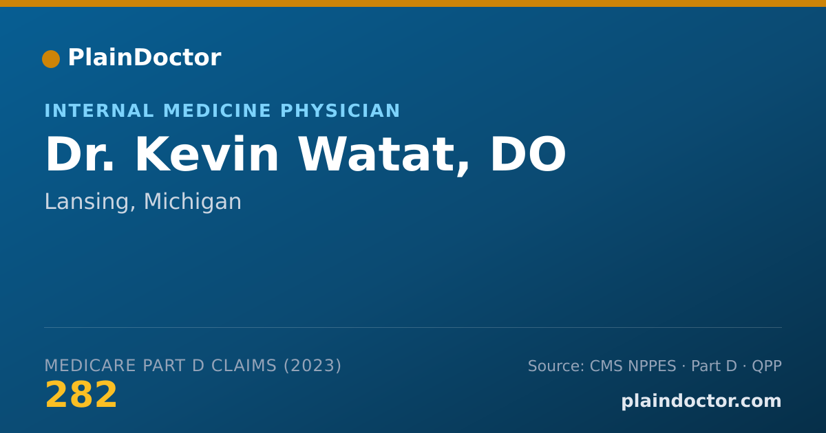 Shareable card for Kevin Watat, DO - Internal Medicine Physician, Lansing, MI