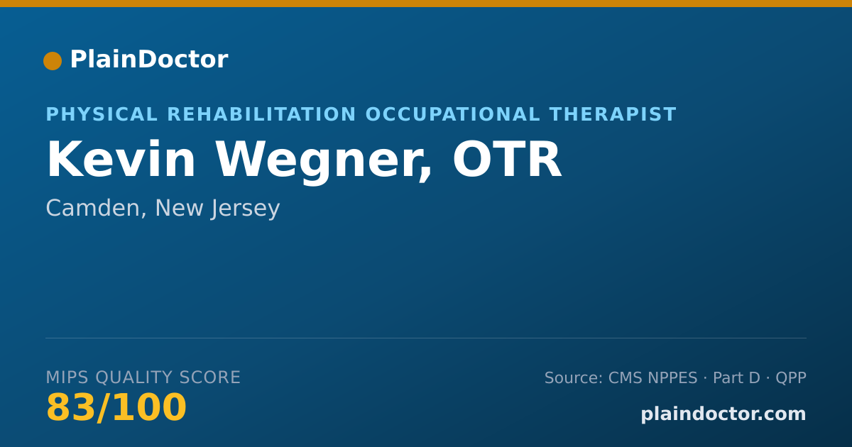 Shareable card for Kevin Wegner, OTR - Physical Rehabilitation Occupational Therapist, Camden, NJ