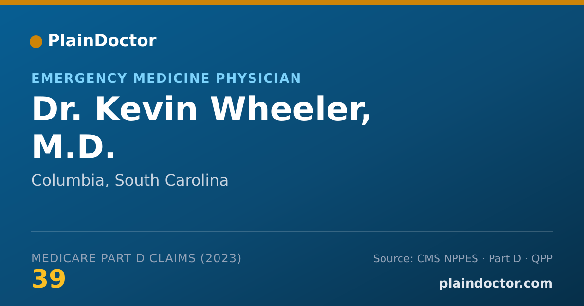 Shareable card for Kevin Wheeler, M.D. - Emergency Medicine Physician, Columbia, SC
