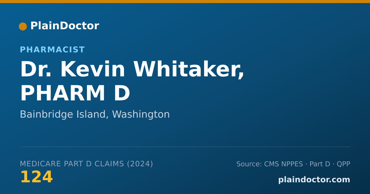 Shareable card for Kevin Whitaker, PHARM D - Pharmacist, Bainbridge Island, WA