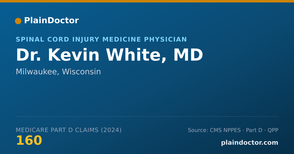 Shareable card for Kevin White, MD - Spinal Cord Injury Medicine Physician, Milwaukee, WI