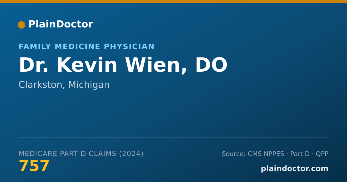 Shareable card for Kevin Wien, DO - Family Medicine Physician, Clarkston, MI