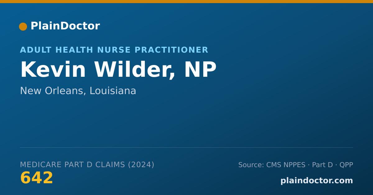 Shareable card for Kevin Wilder, NP - Adult Health Nurse Practitioner, New Orleans, LA