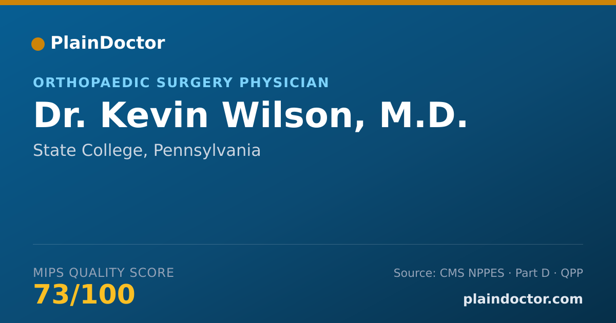 Shareable card for Kevin Wilson, M.D. - Sports Medicine (Orthopaedic Surgery) Physician, State College, PA