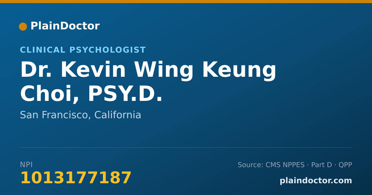 Shareable card for Kevin Wing Keung Choi, PSY.D. - Clinical Psychologist, San Francisco, CA