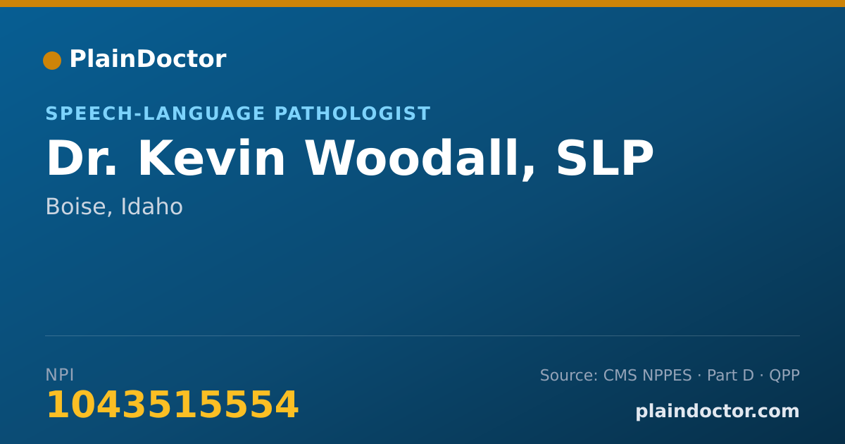 Shareable card for Kevin Woodall, SLP - Speech-Language Pathologist, Boise, ID
