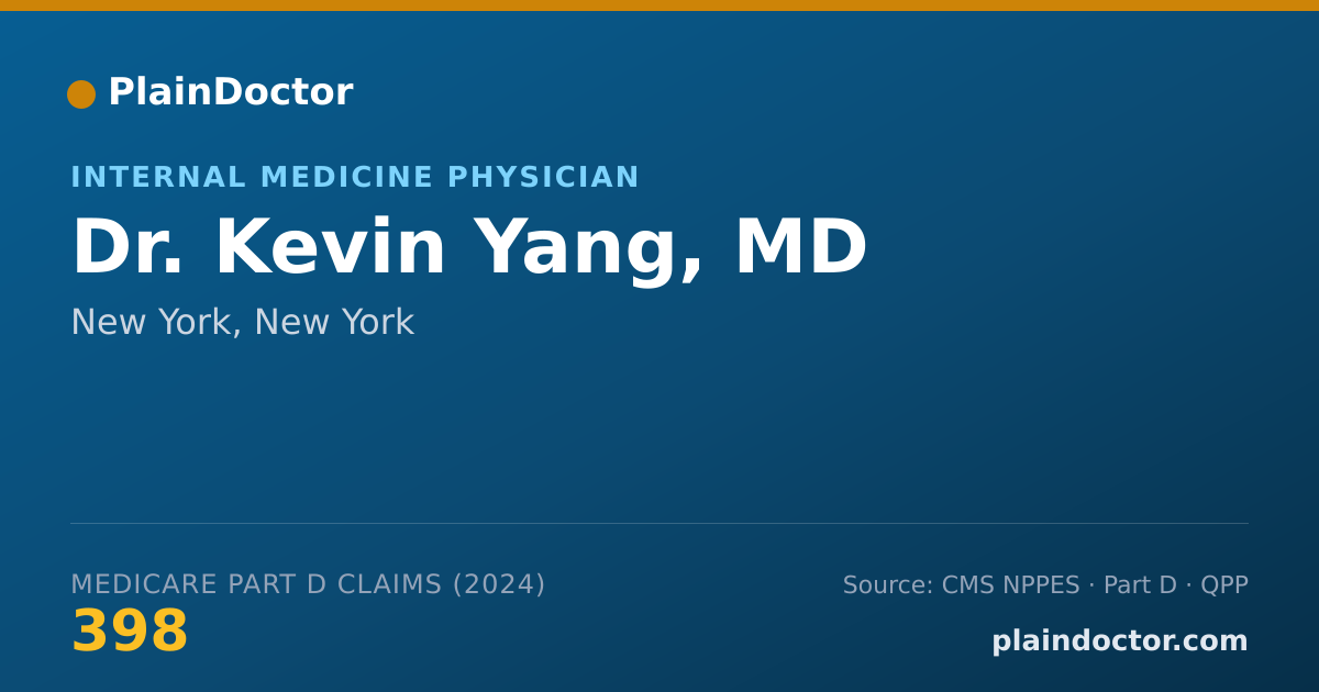 Shareable card for Kevin Yang, MD - Internal Medicine Physician, New York, NY