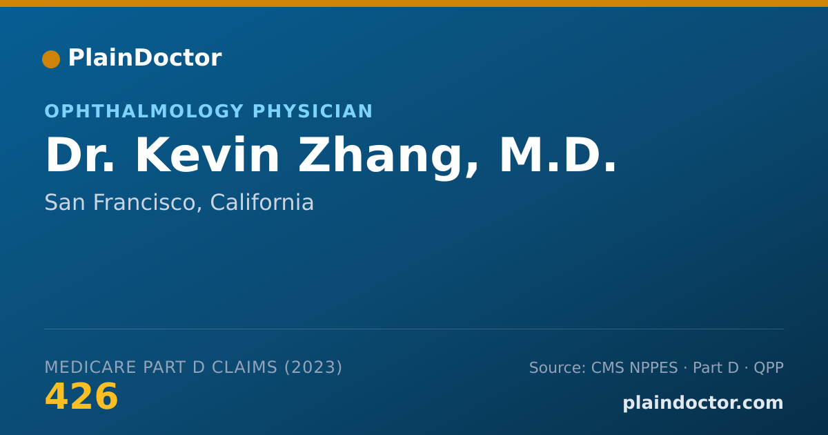 Shareable card for Kevin Zhang, M.D. - Ophthalmology Physician, San Francisco, CA