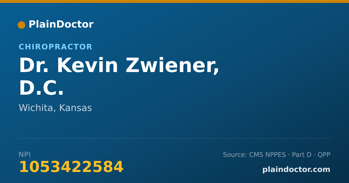 Shareable card for Kevin Zwiener, D.C. - Chiropractor, Wichita, KS