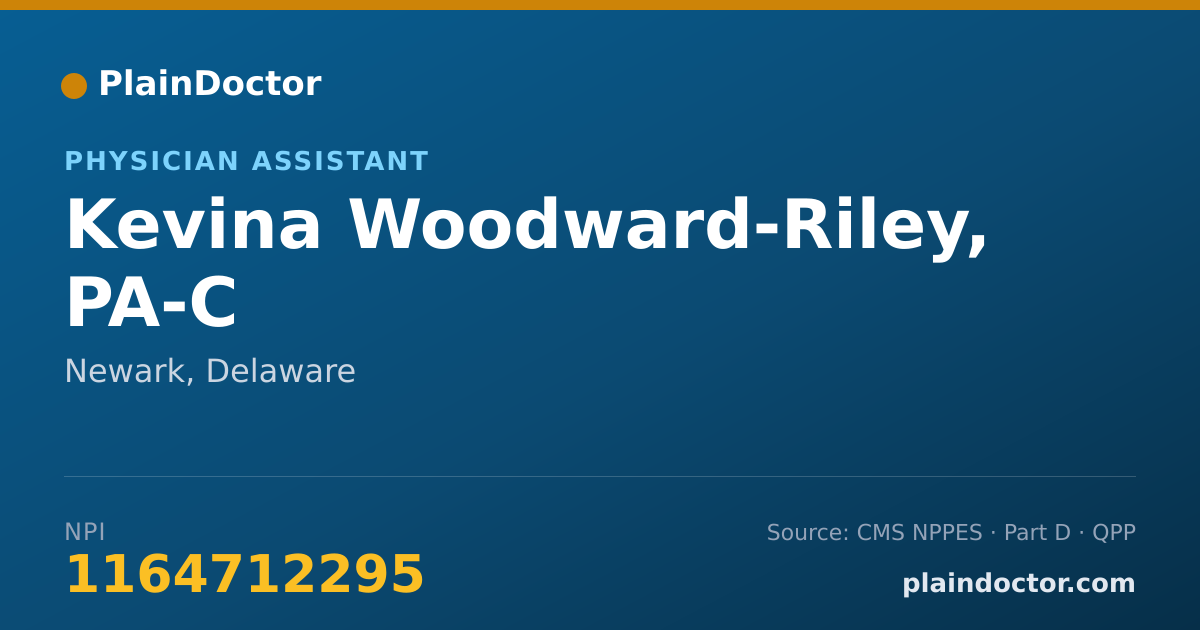 Shareable card for Kevina Woodward-Riley, PA-C - Physician Assistant, Newark, DE