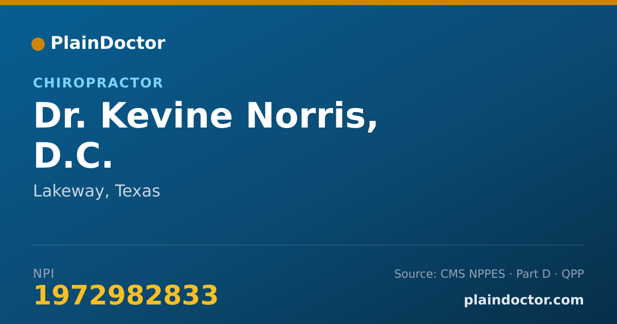 Shareable card for Kevine Norris, D.C. - Chiropractor, Lakeway, TX