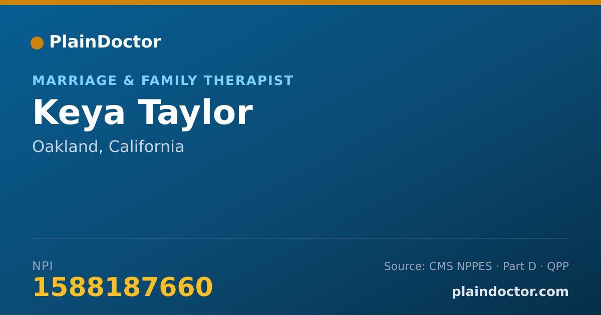 Shareable card for Keya Taylor - Marriage & Family Therapist, Oakland, CA