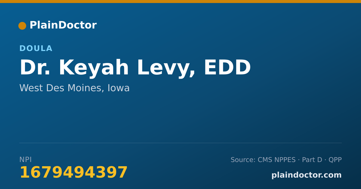 Shareable card for Keyah Levy, EDD - Doula, West Des Moines, IA