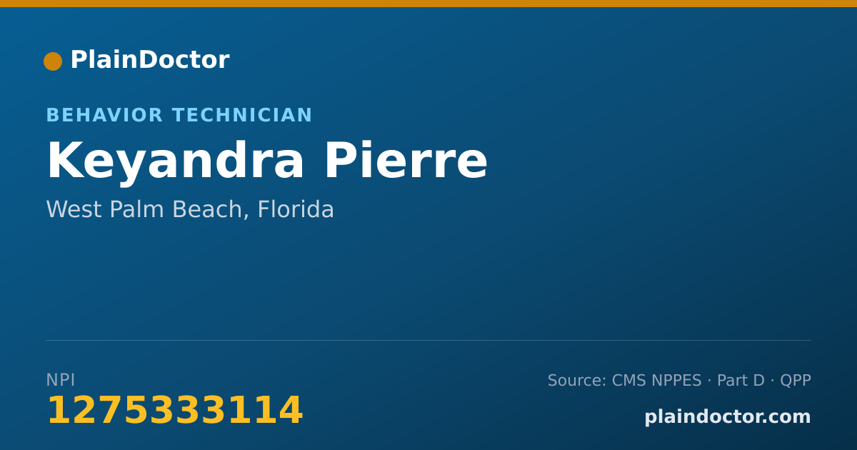 Shareable card for Keyandra Pierre - Behavior Technician, West Palm Beach, FL