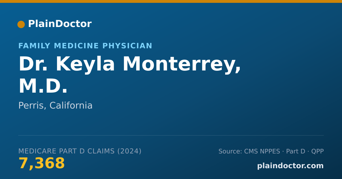 Shareable card for Keyla Monterrey, M.D. - Family Medicine Physician, Perris, CA