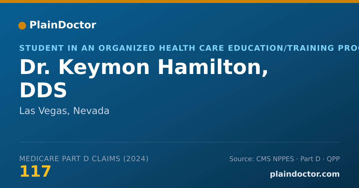 Shareable card for Keymon Hamilton, DDS - Student in an Organized Health Care Education/Training Program, Las Vegas, NV