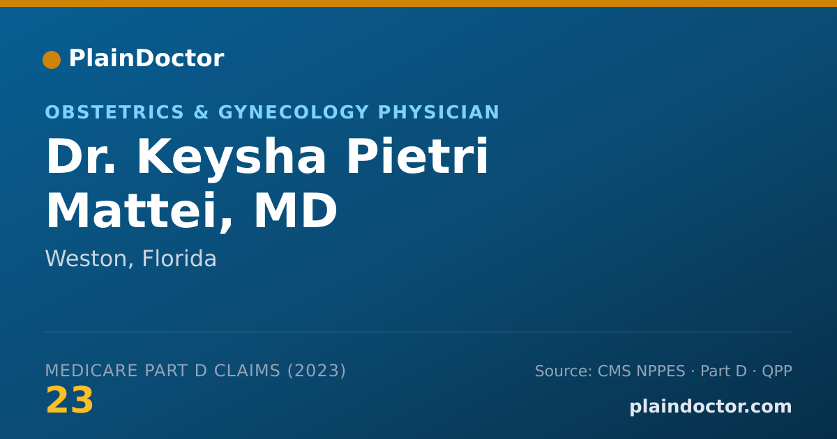 Shareable card for Keysha Pietri Mattei, MD - Obstetrics & Gynecology Physician, Weston, FL