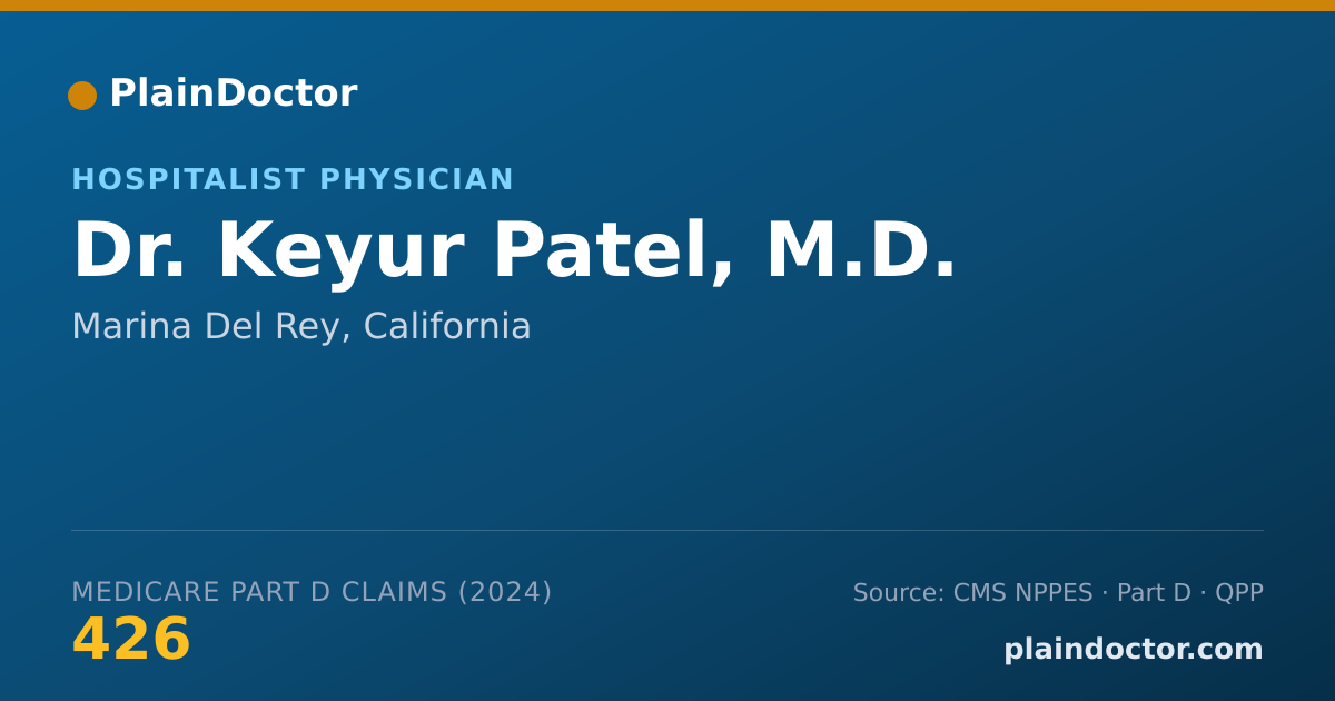 Shareable card for Keyur Patel, M.D. - Internal Medicine Physician, Marina Del Rey, CA