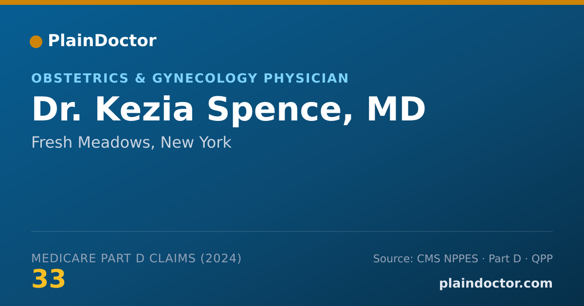 Shareable card for Kezia Spence, MD - Obstetrics & Gynecology Physician, Fresh Meadows, NY