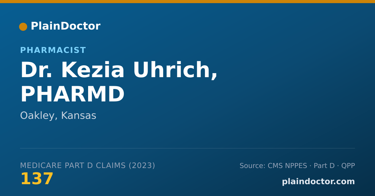 Shareable card for Kezia Uhrich, PHARMD - Pharmacist, Oakley, KS