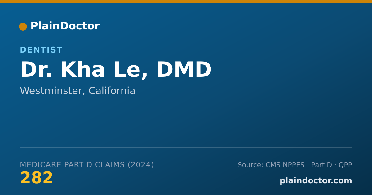 Shareable card for Kha Le, DMD - Dentist, Westminster, CA